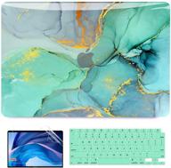 🔋 b belk macbook air 13 inch case 2021 2020 2019 2018 release a2337 m1 a2179 a1932, hard shell case + keyboard cover + screen skin, macbook air 2020 case touch id, green marble compatible logo