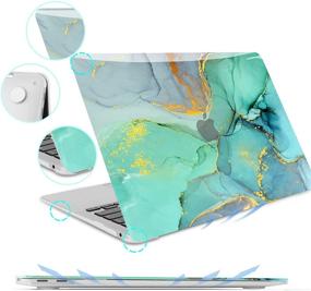 img 1 attached to 🔋 B BELK MacBook Air 13 Inch Case 2021 2020 2019 2018 Release A2337 M1 A2179 A1932, Hard Shell Case + Keyboard Cover + Screen Skin, MacBook Air 2020 Case Touch ID, Green Marble Compatible