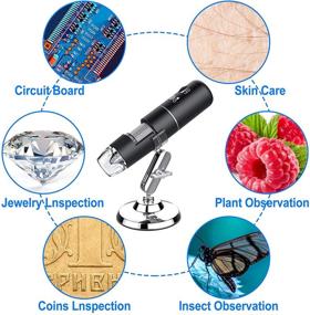 img 2 attached to 🔍 1080P Handheld Pocket Digital Microscope HD Inspection Camera | 8 LED Lights | 50x-1000x Magnification | Compatible with Samsung, iPhone, iPad, Mac, Computer