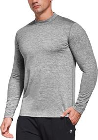 img 2 attached to 🏃 OGEENIER Men's Thermal Long Sleeve Shirts: A Mock Fleece Lined Winter Sport Athletic Running Base Layer Top for Optimal Performance
