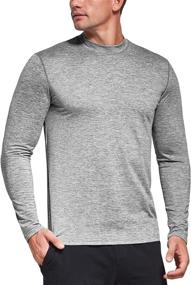 img 4 attached to 🏃 OGEENIER Men's Thermal Long Sleeve Shirts: A Mock Fleece Lined Winter Sport Athletic Running Base Layer Top for Optimal Performance