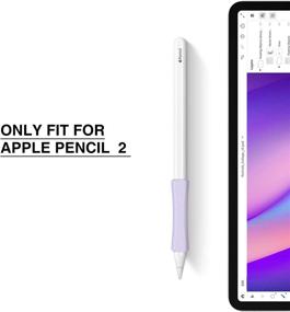 img 3 attached to 🖍️ Colorful iPencil Grips: Silicone Sleeve Holder for Apple Pencil 2nd Gen & iPad Pro 11/12.9 inch 2018 - 3 Pack (White, Pink, Purple)