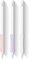 🖍️ colorful ipencil grips: silicone sleeve holder for apple pencil 2nd gen & ipad pro 11/12.9 inch 2018 - 3 pack (white, pink, purple) логотип