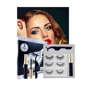 img 4 attached to Magnetic Eyelashes With Eyeliner Kit - Enhanced Natural Look, Upgrade 3D & 5D Reusable Lashes, No Glue Required, Easy Application, 3 Pairs