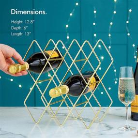 img 3 attached to 🍷 VonShef 8-10 Bottle Wine Rack: Stylish Freestanding Holder for Red and White Wine - Geometric Design in Brushed Gold Metal