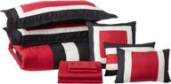 chic home duke king red color block bed in a bag comforter set: ultimate stylish comfort for your bedroom logo