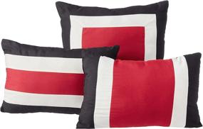 img 2 attached to Chic Home Duke King Red Color Block Bed in A Bag Comforter Set: Ultimate Stylish Comfort for Your Bedroom