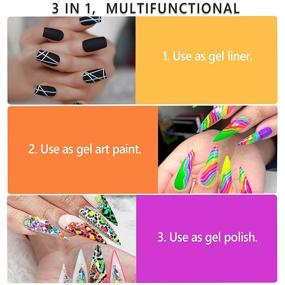 img 2 attached to Vibrant 24-Color Neon Gel Nail Polish Set: Experience Classic Artistic Designs with Drawing, Liner, and Wire Pulling Effects - Perfect for DIY Nail Art at Salon Quality