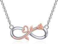 🌹 exquisite 925-sterling-silver infinity rose necklace for women: rose gold plated flower heart pendant with zirconia - perfect christmas, anniversary, valentine's day gift for girls, wife, girlfriend logo