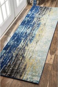 img 4 attached to 👍 nuLOOM Waterfall Vintage Abstract Runner Rug Review: 2' x 6' Blue Rug - Pros and Cons