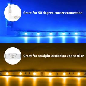 img 2 attached to 💡 Lepro 10-Pack 4-Pin LED Strip Lights Connectors for 10mm SMD 5050 RGB LED Strips - Includes 5 L Shape and 5 Line Shape Solderless Adapter Connector Terminals for Extension