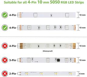 img 1 attached to 💡 Lepro 10-Pack 4-Pin LED Strip Lights Connectors for 10mm SMD 5050 RGB LED Strips - Includes 5 L Shape and 5 Line Shape Solderless Adapter Connector Terminals for Extension