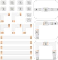 💡 lepro 10-pack 4-pin led strip lights connectors for 10mm smd 5050 rgb led strips - includes 5 l shape and 5 line shape solderless adapter connector terminals for extension logo