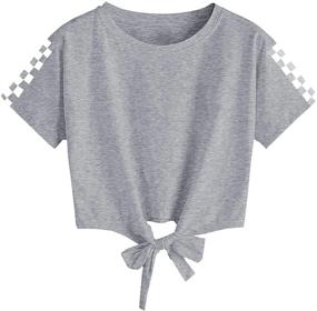 img 4 attached to Girls Casual T Shirts Sleeve Maroon Girls' Clothing and Tops, Tees & Blouses