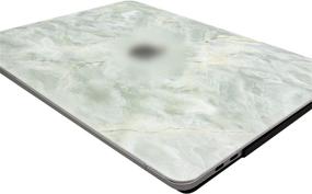 img 1 attached to 📦 YYPP Laptop Case for MacBook Air 13" Retina (2021/2020/2019/2018) - Hard Shell Cover with Touch ID - Light Green Marble