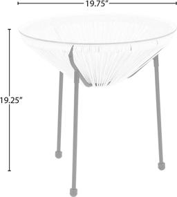 img 1 attached to Flash Furniture Valencia Oval Comfort Series Take Ten White Rattan Table: Premium Quality with Glass Top