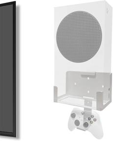img 4 attached to 🎮 Xbox Series S Wall Mount - Console & Controller Wall Shelf Bracket Kit for XSS, Near/Behind TV Left/Right