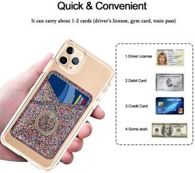 img 2 attached to 📱 Stylish CASZONE 2 PCS Card Holder with Ring Stand - RFID Blocking Sparkly Sequins Phone Wallet for Most Smartphones