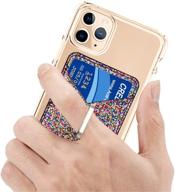 📱 stylish caszone 2 pcs card holder with ring stand - rfid blocking sparkly sequins phone wallet for most smartphones logo