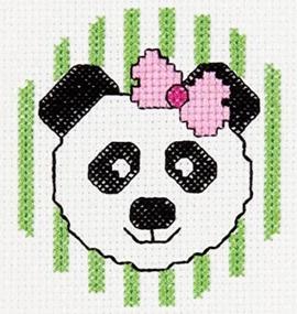 img 4 attached to 🐼 Bucilla Panda Mini Counted Cross Stitch Kit, 45425