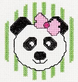 img 3 attached to 🐼 Bucilla Panda Mini Counted Cross Stitch Kit, 45425