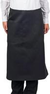 👨 premium kng black full bistro apron, 30 inch - stylish & durable apron for professional chefs логотип