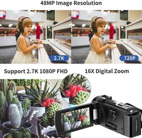 img 3 attached to 📷 Видеокамера ORDRO AE7 Camcorder FHD 1080P 30FPS с ИК-ночным видением, дистанционным управлением и 2 батареями - 2.7K