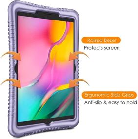 img 2 attached to 📱 Fintie Silicone Case for Samsung Galaxy Tab A 8.0 2019 (SM-T290 Wi-Fi, SM-T295 LTE) - Honeycomb Series | Kid-Friendly, Lightweight, Shockproof Cover in Lilac Purple