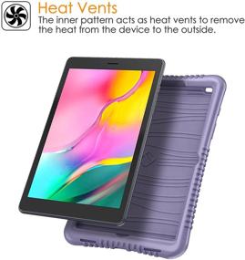 img 1 attached to 📱 Fintie Silicone Case for Samsung Galaxy Tab A 8.0 2019 (SM-T290 Wi-Fi, SM-T295 LTE) - Honeycomb Series | Kid-Friendly, Lightweight, Shockproof Cover in Lilac Purple