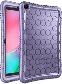 img 4 attached to 📱 Fintie Silicone Case for Samsung Galaxy Tab A 8.0 2019 (SM-T290 Wi-Fi, SM-T295 LTE) - Honeycomb Series | Kid-Friendly, Lightweight, Shockproof Cover in Lilac Purple