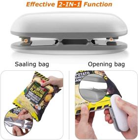 img 3 attached to 👜 Convenient Mini Bag Sealer: Portable Heat Vacuum Sealer with 2-in-1 Function For Plastic Bags - Handheld, Easy-to-Use, and Efficient