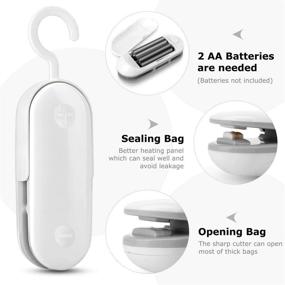 img 2 attached to 👜 Convenient Mini Bag Sealer: Portable Heat Vacuum Sealer with 2-in-1 Function For Plastic Bags - Handheld, Easy-to-Use, and Efficient