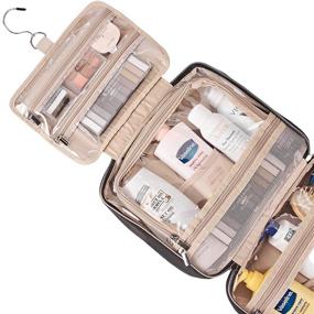 img 3 attached to 🧳 NISHEL Large Hanging Travel Toiletry Bag: Your Portable Makeup Organizer & Cosmetic Holder for Brushes Set, Shampoo, Conditioner, Accessories in Black