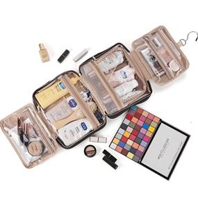 img 2 attached to 🧳 NISHEL Large Hanging Travel Toiletry Bag: Your Portable Makeup Organizer & Cosmetic Holder for Brushes Set, Shampoo, Conditioner, Accessories in Black