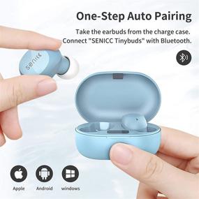 img 2 attached to 🎧 Беспроводные наушники SOMIC True Wireless Bluetooth 5.0: превосходное качество звука и комфорт с шумоподавлением микрофона, 24 часа воспроизведения, IPX4 водонепроницаемые для спорта - сенсорное управление, в комплекте зарядный футляр (голубой)