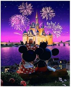 img 4 attached to 🎨 TINDAY Disney Набор для росписи по номерам акрилом: Веселая картина замка Микки и Минни для начинающих всех возрастов - Холст 16x20 дюймов