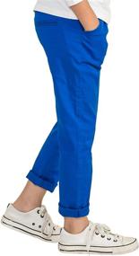 img 2 attached to 👖 Versatile BYCR Boys' Elastic Chino Cotton Pants: Perfect Fit for Kids Sizes 4-16