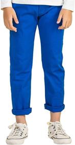 img 4 attached to 👖 Versatile BYCR Boys' Elastic Chino Cotton Pants: Perfect Fit for Kids Sizes 4-16