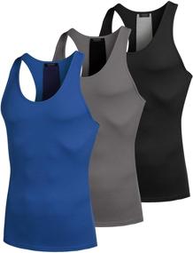 img 2 attached to 🏋️ COOFANDY Men's 3 Pack Workout Tank Tops: Quick Dry Y Back Muscle Tees for Gym, Bodybuilding, and Fitness