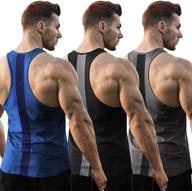 🏋️ coofandy men's 3 pack workout tank tops: quick dry y back muscle tees for gym, bodybuilding, and fitness logo