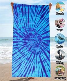 img 3 attached to 🏖️ Quick Dry Tie Dye Microfiber Beach Towel - Extra Large 74"x36" for Pool, Travel & Gifts - Ideal for Women, Men, Mom, Dad, Best Friend, Boyfriend, Girlfriend
