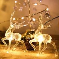 🎄 transform your space with christmas lights reindeer string lights - 5 ft 10 led warm white battery operated decorations for bedroom mantel doorway tree tent indoor outdoor thanksgiving decor (5 ft 10 led) логотип