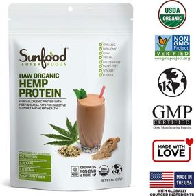 img 2 attached to 🌿 Sunfood Superfoods Hemp Protein Powder - Raw, Organic, Natural Flavor. 100% Pure Single Ingredient Plant-Based Protein Powder. High in Dietary Fiber and Amino Acids. Vegan, Gluten-Free. 8 oz Bag – Improved SEO