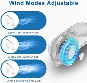 img 3 attached to 💨 KUDOUT Portable Bladeless Neck Fan - USB Rechargeable Cooling Neck Fan with 3 Wind Speeds, Headphone Design Air Conditioner for Travel, Sports, Office - Quiet Operation Fan (White)