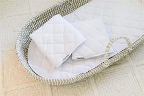 img 3 attached to 🧺 Handmade Seagrass Baby Changing Basket with 2 Fairtrade Soft Organic Cotton Waterproof Pads: Eco-Friendly Changing Pad Included