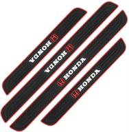 🚗 protective car door sill plate set - bettway 4pcs, black pvc soft rubber front/rear scuff plate guard for honda, with welcome pedal cover logo