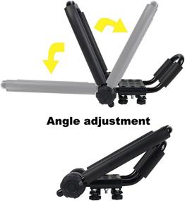 img 1 attached to 🛶 Folding Kayak Rack J-Bar Car Roof Rack | Canoe Carrier SUP Paddle Surfboard Mount for Cars, SUVs, and Trucks | Includes 2pcs 10Ft S-Hook Rated Ratchet Pulley Straps | Ratchet Strap Pair