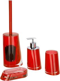 img 1 attached to WENKO Paradise Toilet Brush Set: Stylish Red Acrylic Bathroom Cleaning Tool, Compact Size – 8.8 x 11.1 x 35.5 cm