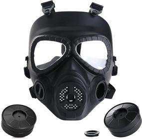 img 3 attached to 👻 Airsoft Gas Mask Tactical Full Face Safety Mask with Skull Design for Cosplay, Costume, Halloween, and Masquerade Parties