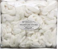 🧶 soft & lofty shetland wool tussah silk combed top roving: perfect for spinning, felting, blending logo